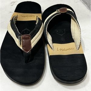 Louluen Black Tan Thong Sandals Size 39 US Size 8